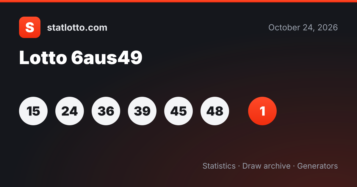 Lotto 6aus49 Draw on October 21, 2026 — Results — Germany
