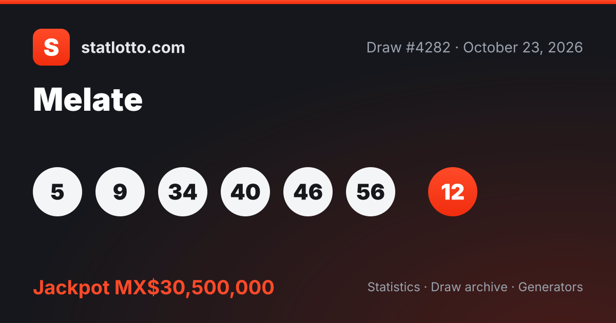 Melate Results & Winning Numbers — Sep 18, 2026 — Mexico